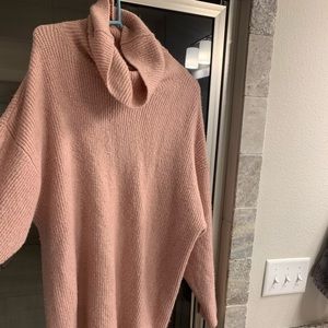 Loft pink loose turtleneck sweater